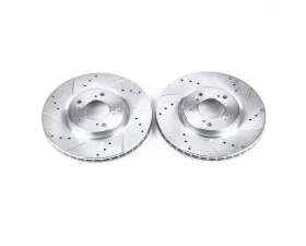 Power Stop Evolution Drilled & Slotted Rotors - Pair Front Honda S2000 2000-2009