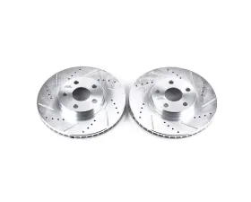 Power Stop Evolution Drilled & Slotted Rotors - Pair Front Pontiac Vibe 2003-2008