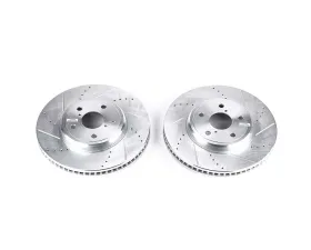 Power Stop Evolution Drilled & Slotted Rotors - Pair Front Lexus LS430 2001-2006