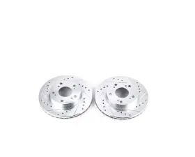 Power Stop Evolution Drilled & Slotted Rotors - Pair Front Acura RSX 2002-2006