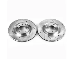 Power Stop Evolution Drilled & Slotted Rotors - Pair Front Mazda RX-8 2004-2011