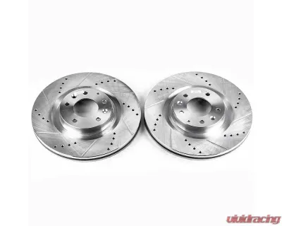 Power Stop Evolution Drilled & Slotted Rotors - Pair Front Mazda RX-8 2004-2011 - JBR968XPR