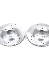 Power Stop Evolution Drilled & Slotted Rotors - Pair Front Honda Odyssey 2005-2010                                     - JBR989XPR - Image 2