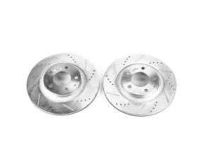 Power Stop Evolution Drilled & Slotted Rotors - Pair Rear Mazda RX-8 2004-2011