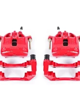 Power Stop Red Calipers w/Brackets - Pair Front BMW 318i 1991                                     - S1138 - Image 2