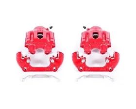 Power Stop Red Calipers w/Brackets - Pair Front BMW 540i 1994-1995