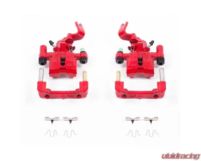 Power Stop Red Calipers w/Brackets - Pair Rear Mazda Miata 1990-1993 - S1377