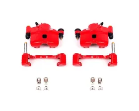Power Stop Red Calipers w/Brackets - Pair Front Honda Civic 1990-2000