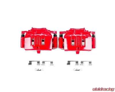 Power Stop Red Calipers w/Brackets - Pair Front Ford Mustang 2015-2022 - S15008