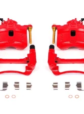 Power Stop Red Calipers w/Brackets - Pair Front Honda Prelude 1992-1996                                     - S1598 - Image 2