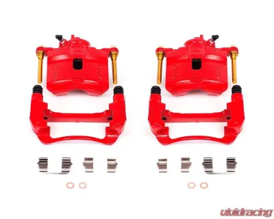 Power Stop Red Calipers w/Brackets - Pair Front Honda Prelude 1992-1996 - S1598
