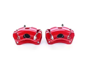 Power Stop Red Calipers w/Brackets - Pair Front Chevrolet Prizm 1998-2002