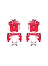 Power Stop Red Calipers w/Brackets - Pair Rear Audi TT Quattro 2000-2006                                     - S2574 - Image 2