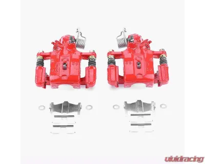 Power Stop Red Calipers w/Brackets - Pair Rear Infiniti G20 1999-2001 - S2626