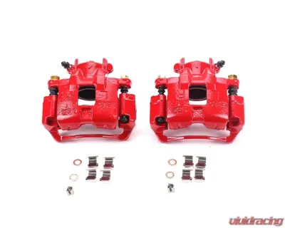 Power Stop Red Calipers w/Brackets - Pair Front Mitsubishi Lancer 2002-2007 - S2680