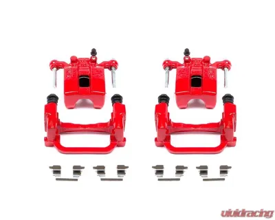 Power Stop Red Calipers w/Brackets - Pair Rear Infiniti G35 2005-2008 - S2792A