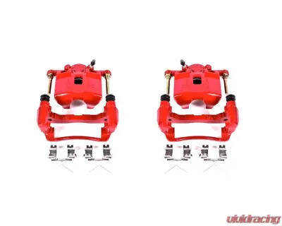 Power Stop Red Calipers w/Brackets - Pair Front Acura RSX 2002-2006 - S2796