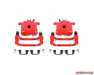 Power Stop Red Calipers w/Brackets - Pair Front Acura RSX 2002-2006 - S2808