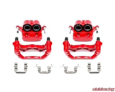 Power Stop Red Calipers w/Brackets - Pair Front Infiniti G35 2005-2007 - S2870A