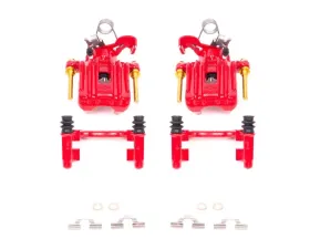 Power Stop Red Calipers w/Brackets - Pair Rear Audi A4 2002-2006