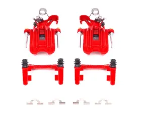 Power Stop Red Calipers w/Brackets - Pair Rear Audi A4 2003-2005