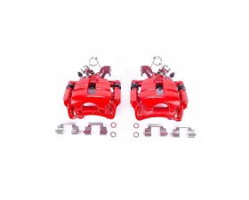 Power Stop Red Calipers w/Brackets - Pair Rear Audi S4 2004-2009