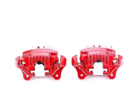 Power Stop Red Calipers w/Brackets - Pair Front BMW 330i 2006