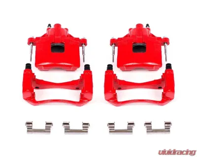 Power Stop Red Calipers w/Brackets - Pair Front Buick LeSabre 2000-2005 - S4638A