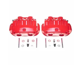 Power Stop Red Calipers w/Brackets - Pair Front Ford Mustang 1994-1998