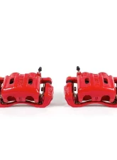 Power Stop Red Calipers w/Brackets - Pair Front Mitsubishi Diamante 1997-2004                                     - S4670A - Image 2