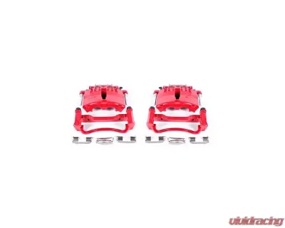 Power Stop Red Calipers w/Brackets - Pair Front Ford Mustang 1999-2002 - S4722
