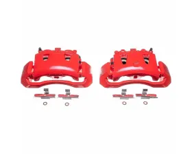 Power Stop Red Calipers w/Brackets - Pair Front Dodge Ram 2500 Van 1998-2002