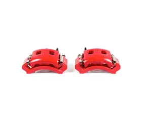 Power Stop Red Calipers w/Brackets - Pair Front Dodge Ram 1500 Van 1998-2002