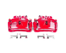 Power Stop Red Calipers w/Brackets - Pair Front Chevrolet Express 3500 2003-2019