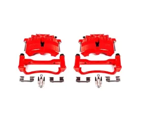 Power Stop Red Calipers w/Brackets - Pair Front Ford Mustang 2003-2004