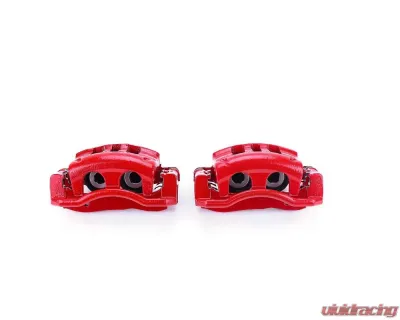 Power Stop Red Calipers w/Brackets - Pair Front Ford Crown Victoria 2003-2011 - S4840