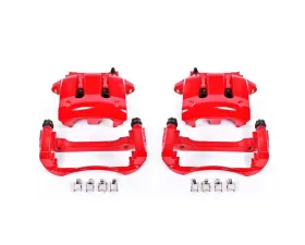Power Stop Red Calipers w/Brackets - Pair Front Ford Mustang 2005-2010