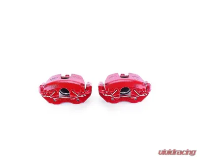 Power Stop Red Calipers w/Brackets - Pair Front Ford Focus 2005-2007 - S4948