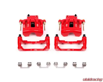 Power Stop Red Calipers w/Brackets - Pair Front Chrysler 300 2005-2011 - S4968