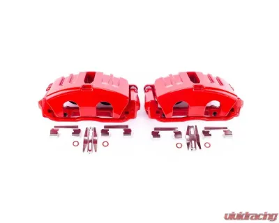 Power Stop Red Calipers w/Brackets - Pair Front Chevrolet Corvette 2005-2013 - S5006C