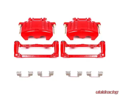Power Stop Red Calipers w/Brackets - Pair Front Chrysler 300 2005-2011 - S5016