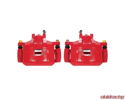 Power Stop Red Calipers w/Brackets - Pair Front Mitsubishi Lancer 2008-2017 - S5032C