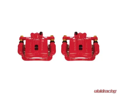 Power Stop Red Calipers w/Brackets - Pair Rear Hyundai Genesis Coupe 2010-2016 - S6394