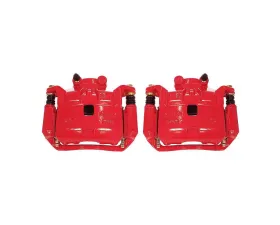 Power Stop Red Calipers w/Brackets - Pair Front Nissan Versa 2012-2018