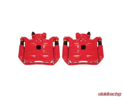 Power Stop Red Calipers w/Brackets - Pair Front Nissan Versa 2012-2018 - S6860