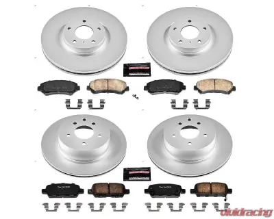 Power Stop Z17 Evolution Geomet Coated Brake Kit Front & Rear Nissan Maxima 2009-2014 - CRK6075