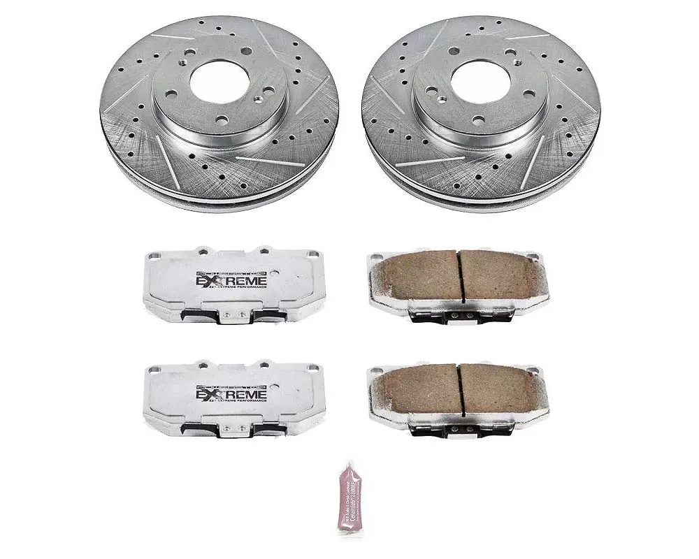 ☆yk☆ Power Stop Z26 Street Warrior Brake Kit Front Nissan 300ZX