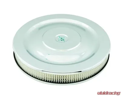 Mr. Gasket Air Cleaner - 14 Inch Diameter x 2-1/4 Inch Tall - Chrome CLEARANCE - 1480