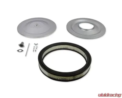 Mr. Gasket Air Cleaner - 14 Inch Diameter x 2-1/4 Inch Tall - Chrome CLEARANCE - 1480