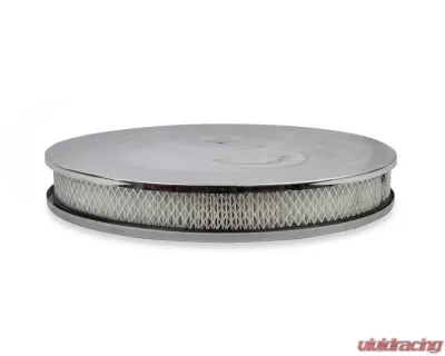 Mr. Gasket Air Cleaner - 14 Inch Diameter x 2-1/4 Inch Tall - Chrome CLEARANCE - 1480